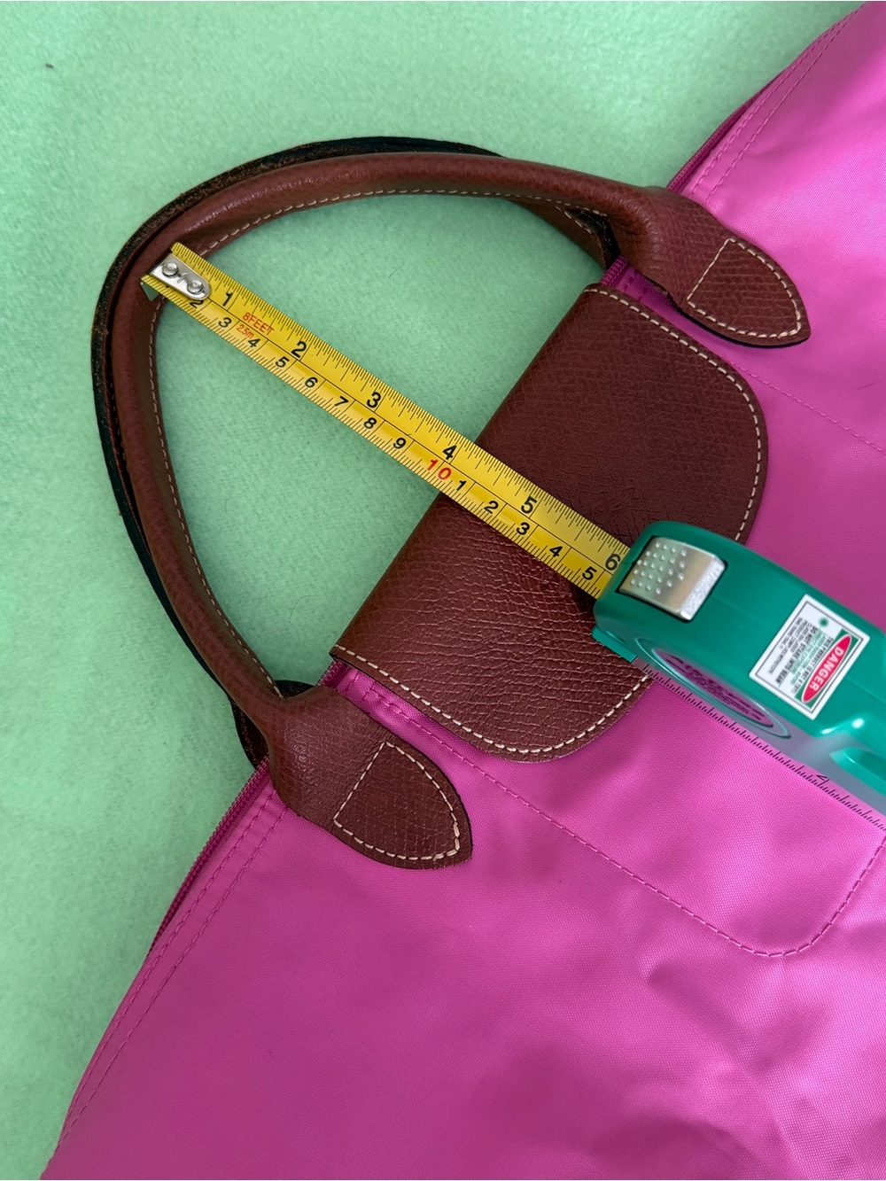 Longchamp Le Pilage Large Pink Top-Handle Tote Bag - Picture 10 of 10